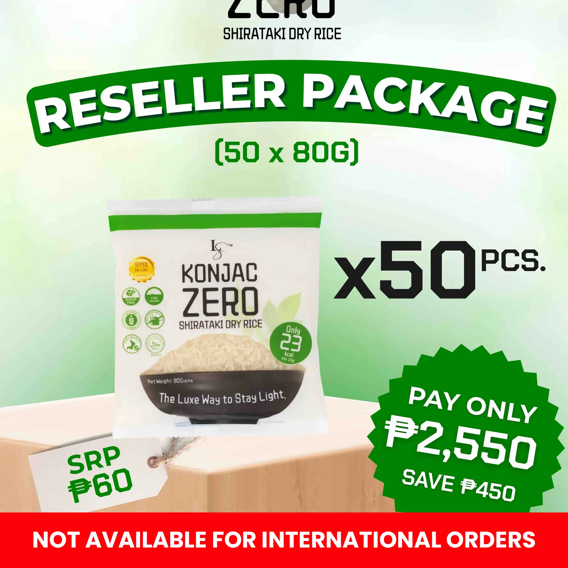 Konjac Zero (80g) Reseller Package
