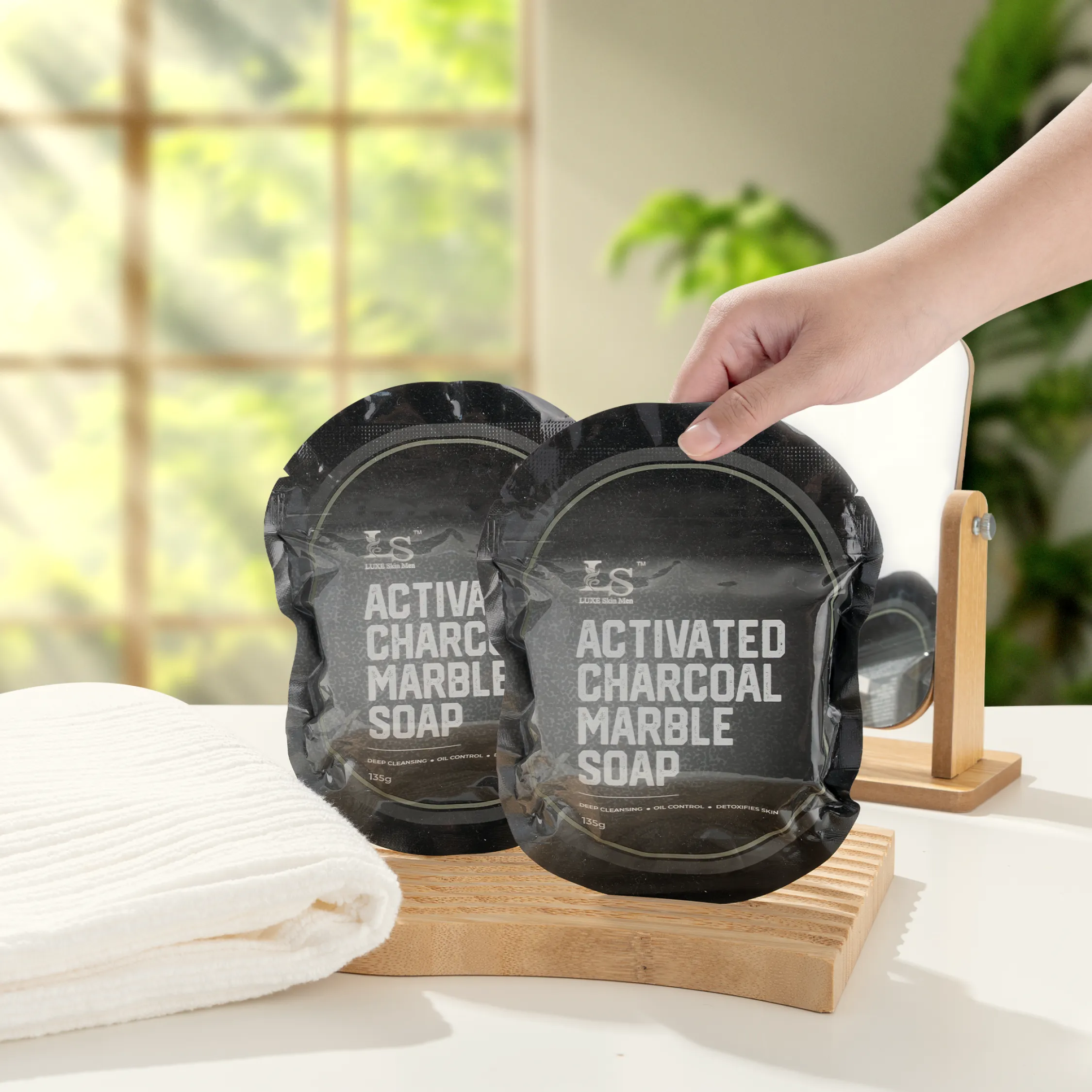 Activated Charcoal Marble Soap - Image 2